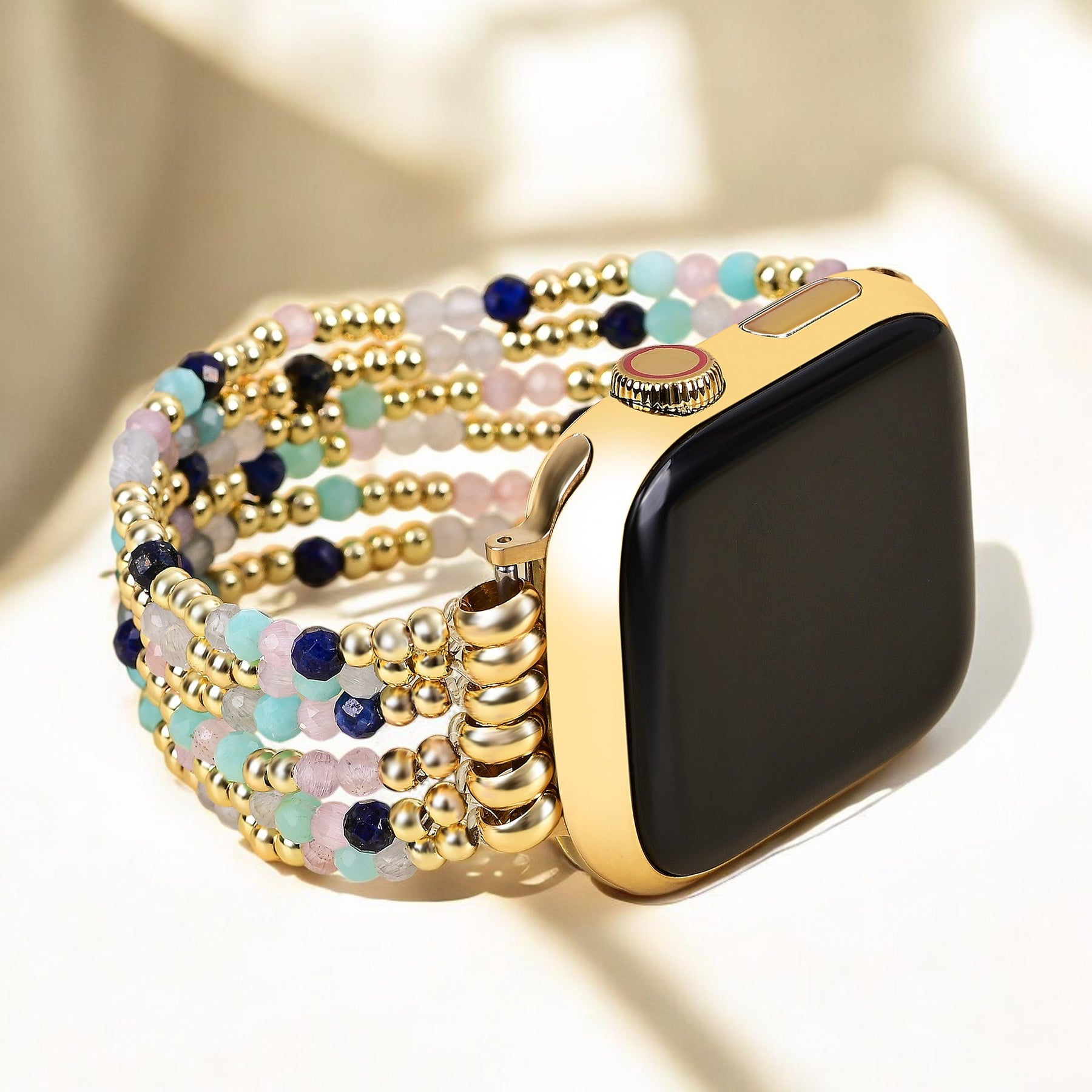 Pulseira Elástica de Amazonita Lápis-Joia para Apple Watch