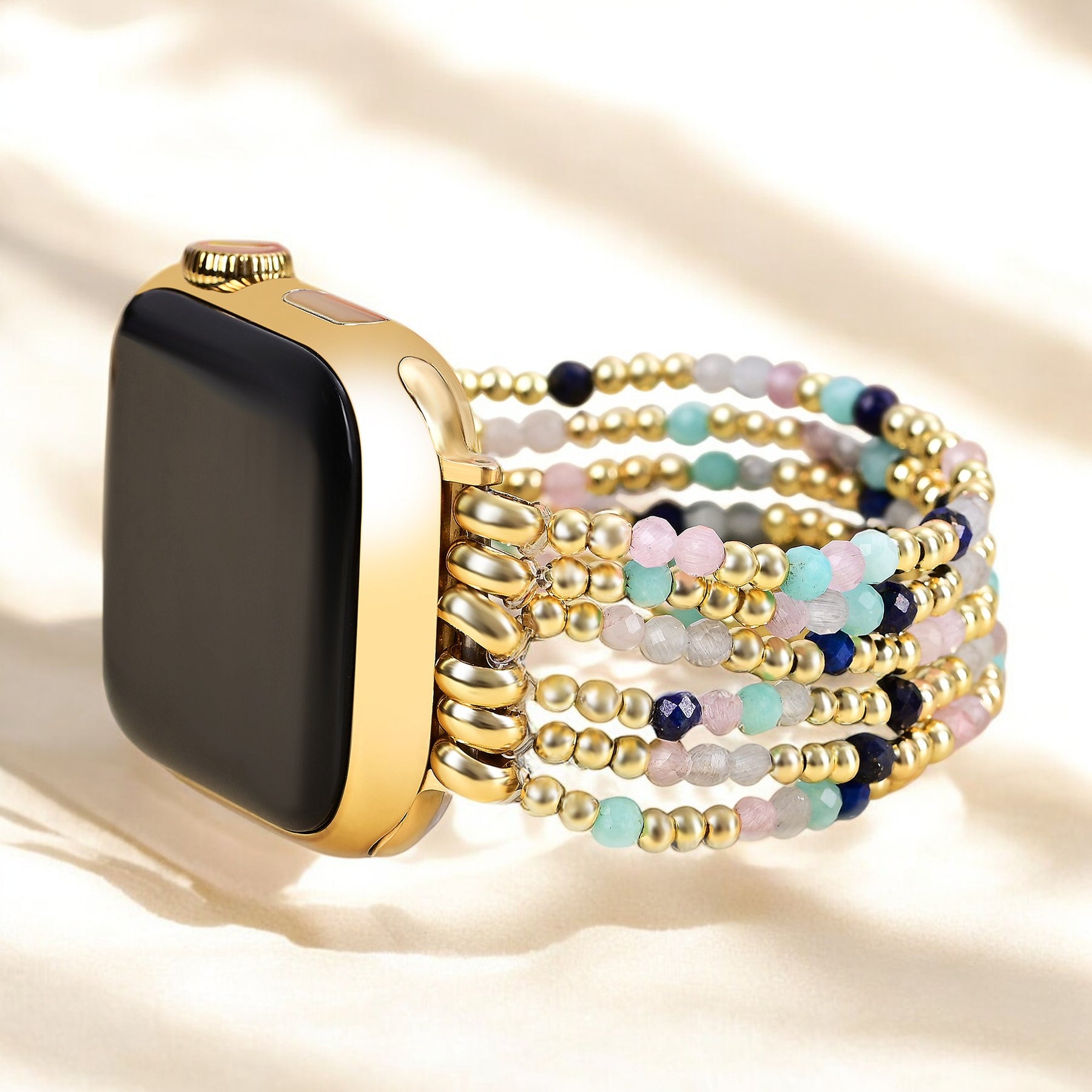 Pulseira Elástica de Amazonita Lápis-Joia para Apple Watch