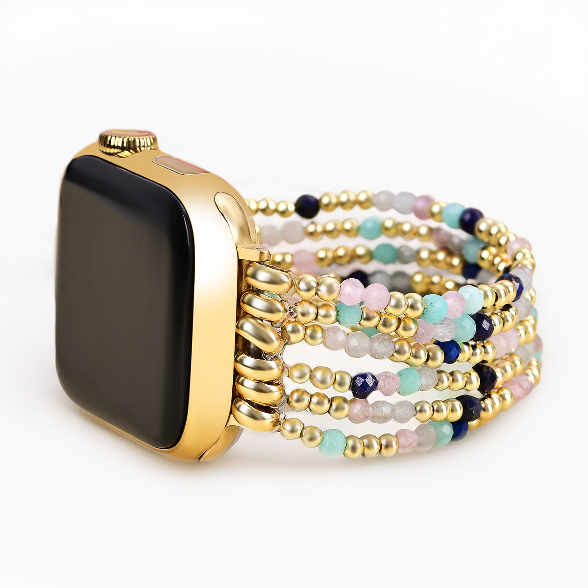 Pulseira Elástica de Amazonita Lápis-Joia para Apple Watch