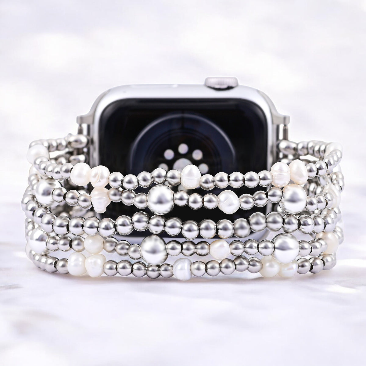 Pulseira Elástica Perolada Brilhante para Apple Watch