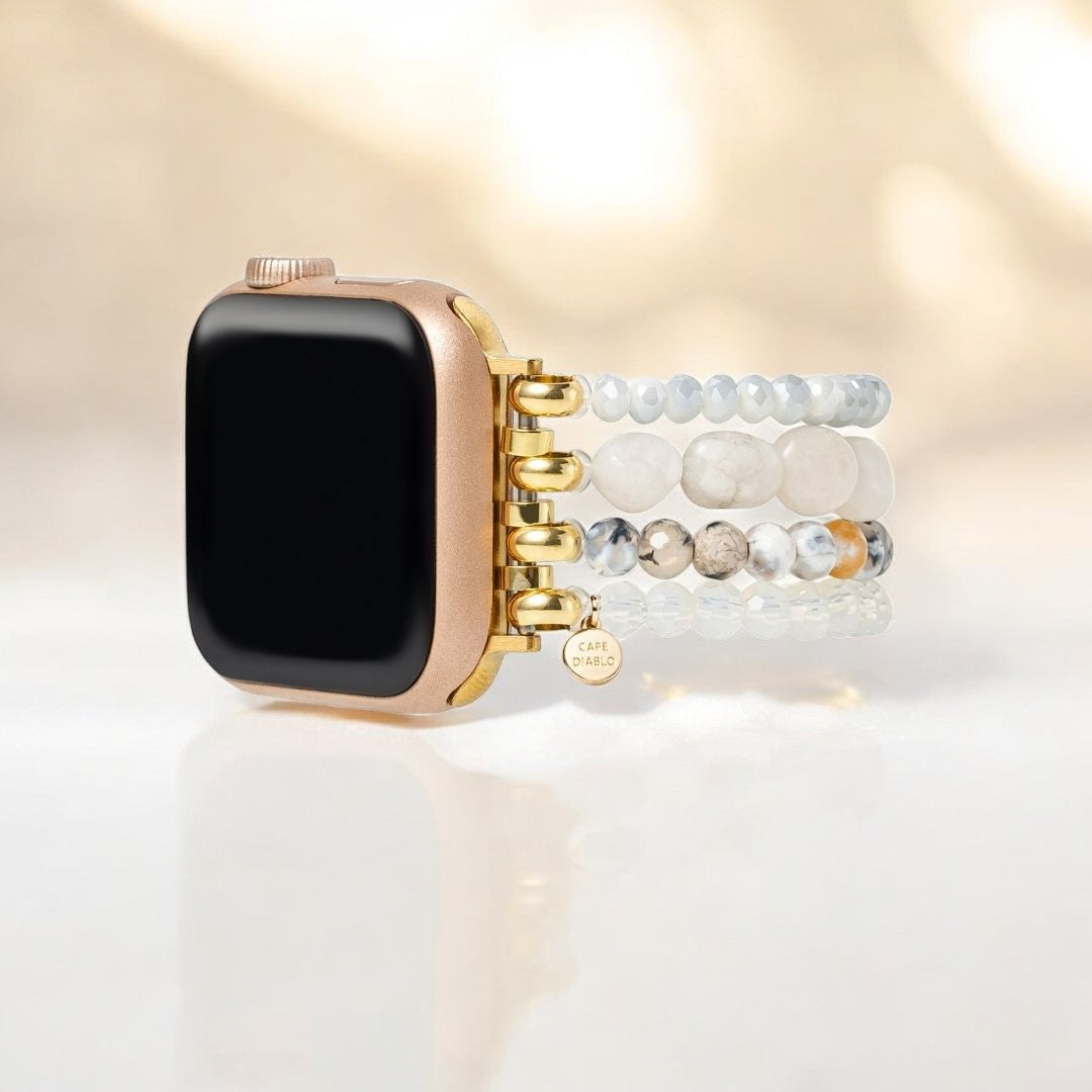 Pulseira Apple Watch Harmonia de Ágata ao Luar