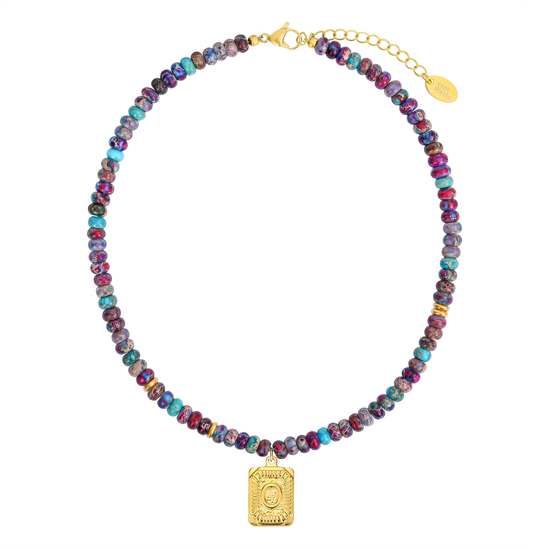 Colar de Letra com Jaspe Imperial Azul