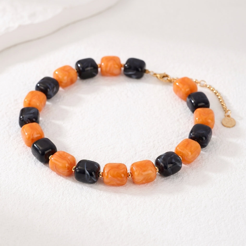 Colar Chunky de Abóbora Noir para o Halloween