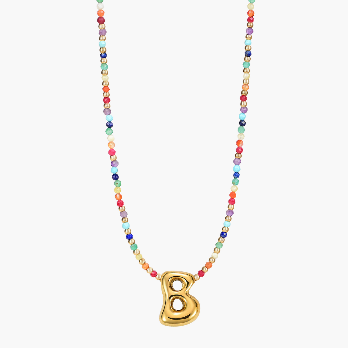 Colar Inicial Rainbow Bubble