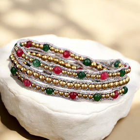 Pulseira Envolvente com Brilho Alegre de Natal
