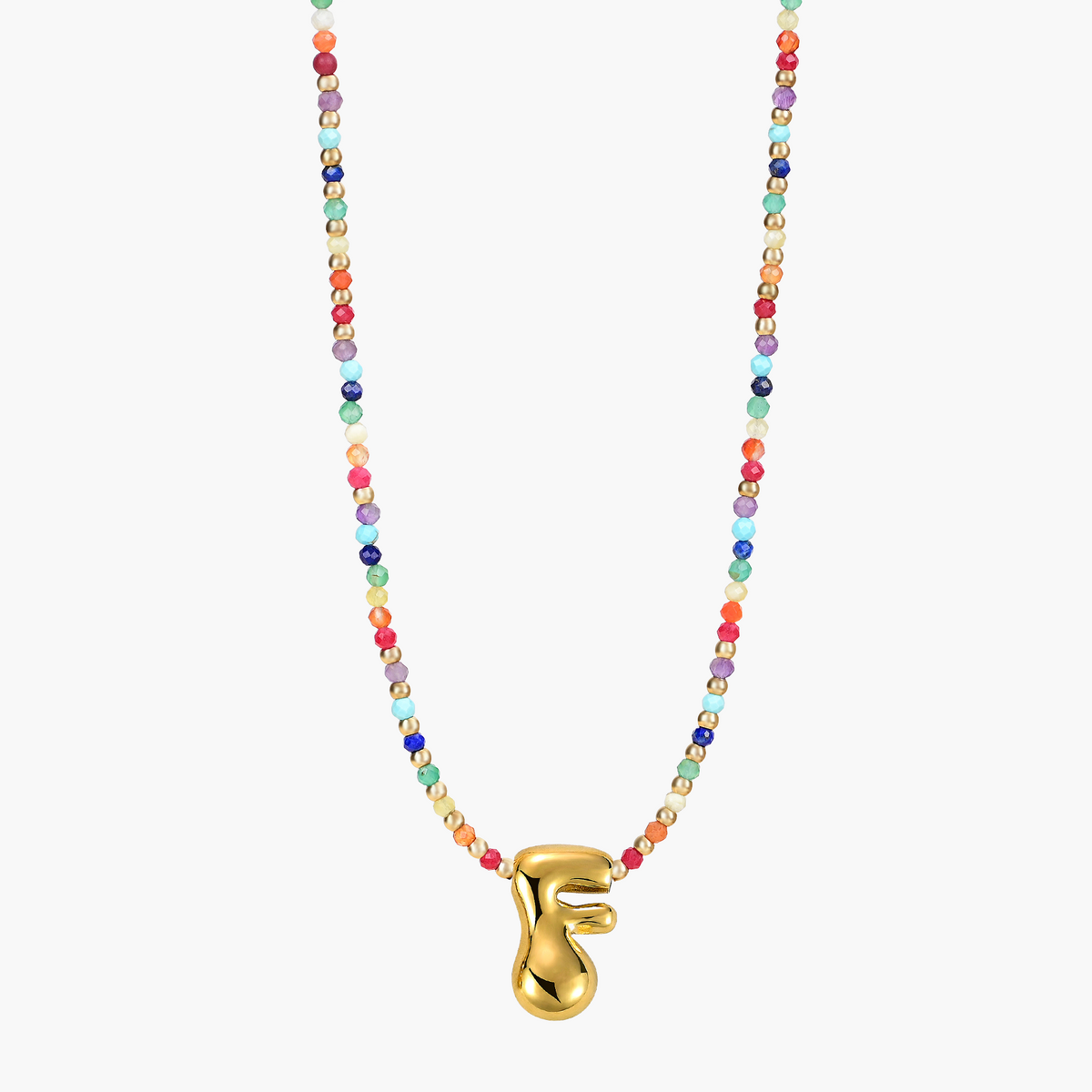 Colar Inicial Rainbow Bubble