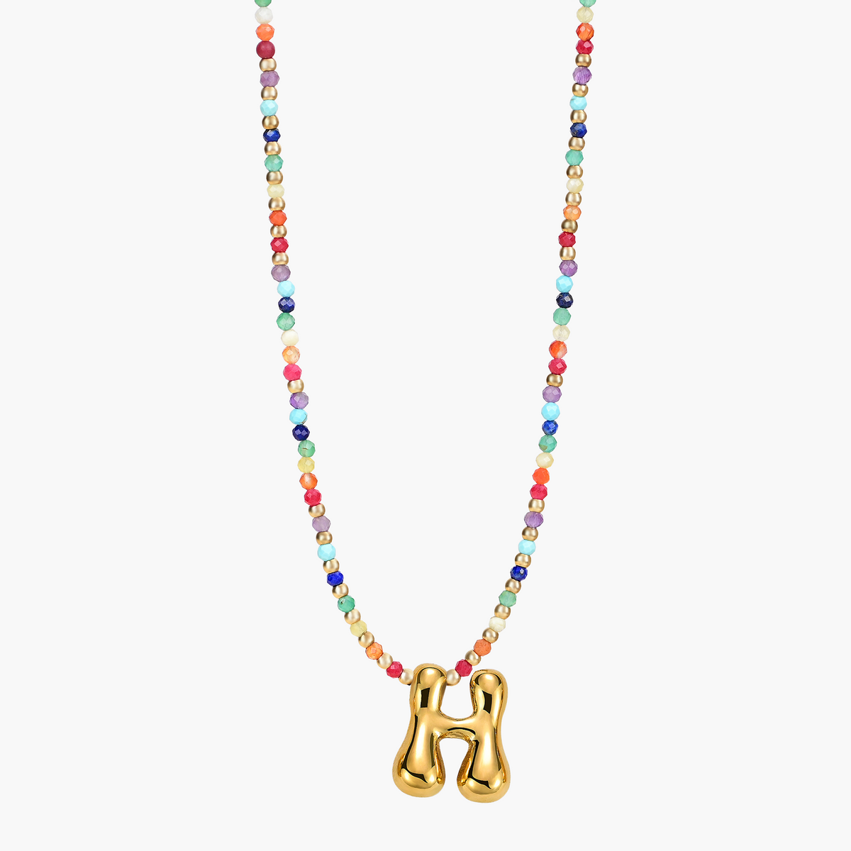 Colar Inicial Rainbow Bubble