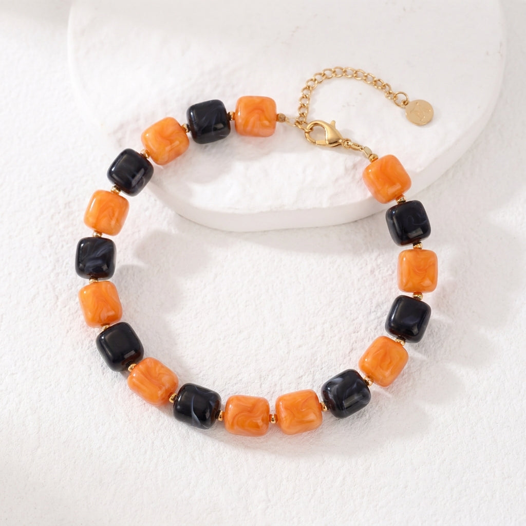 Colar Chunky de Abóbora Noir para o Halloween
