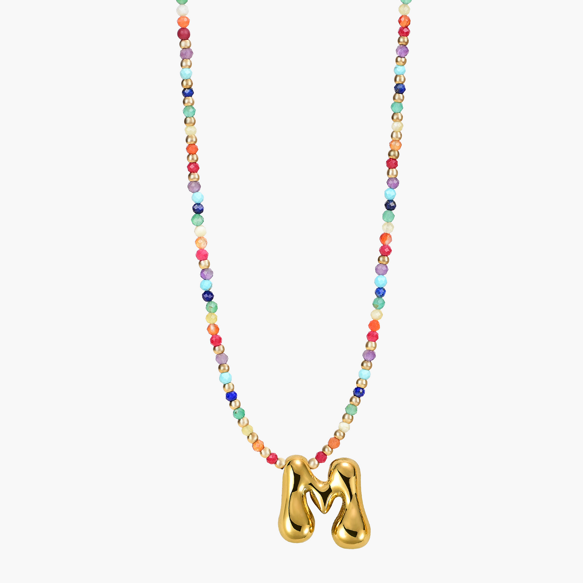 Colar Inicial Rainbow Bubble