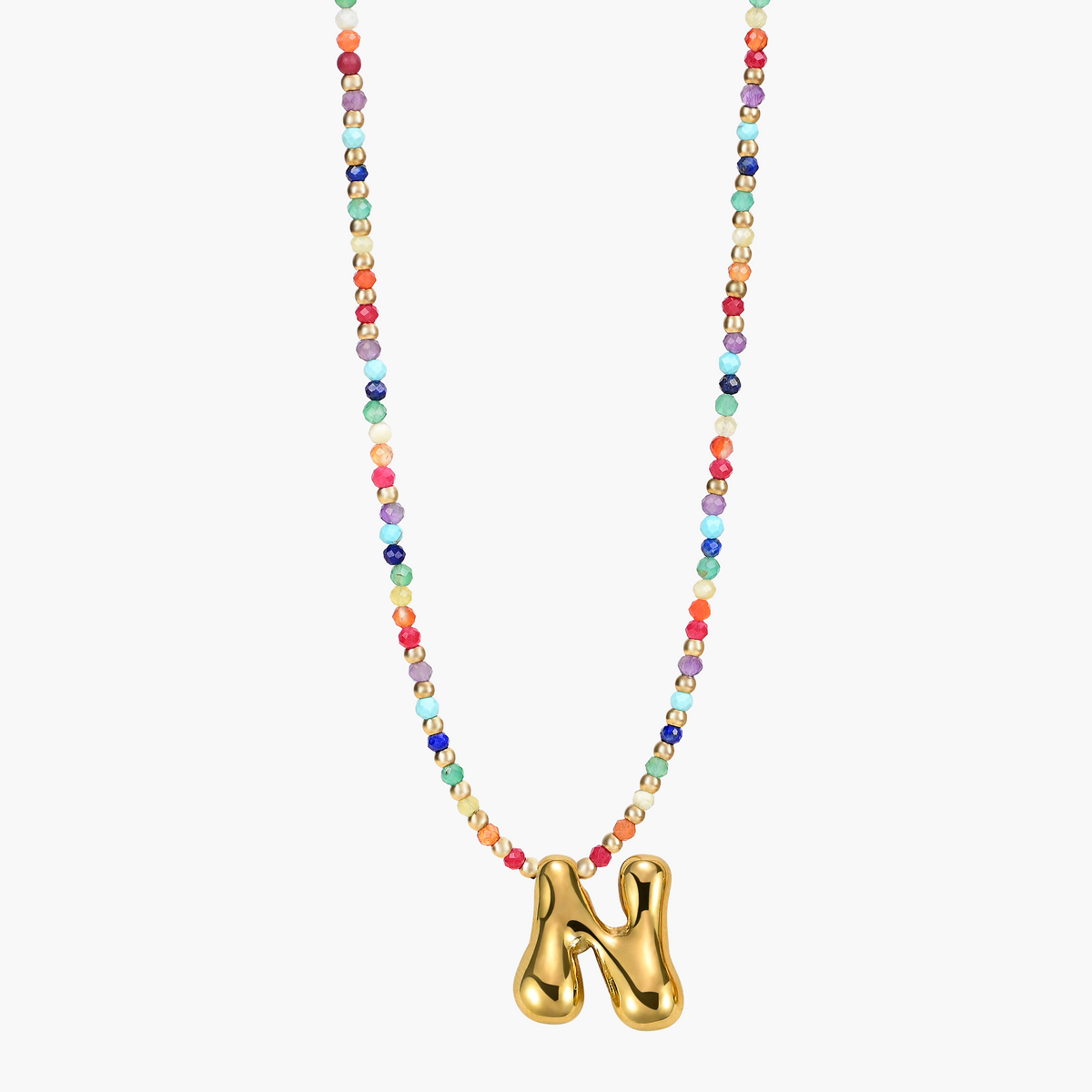 Colar Inicial Rainbow Bubble