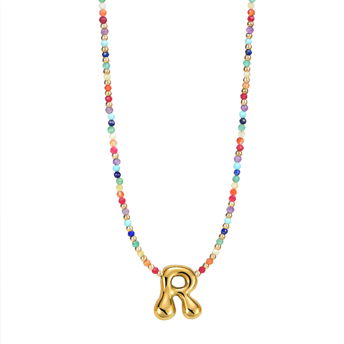 Colar Inicial Rainbow Bubble