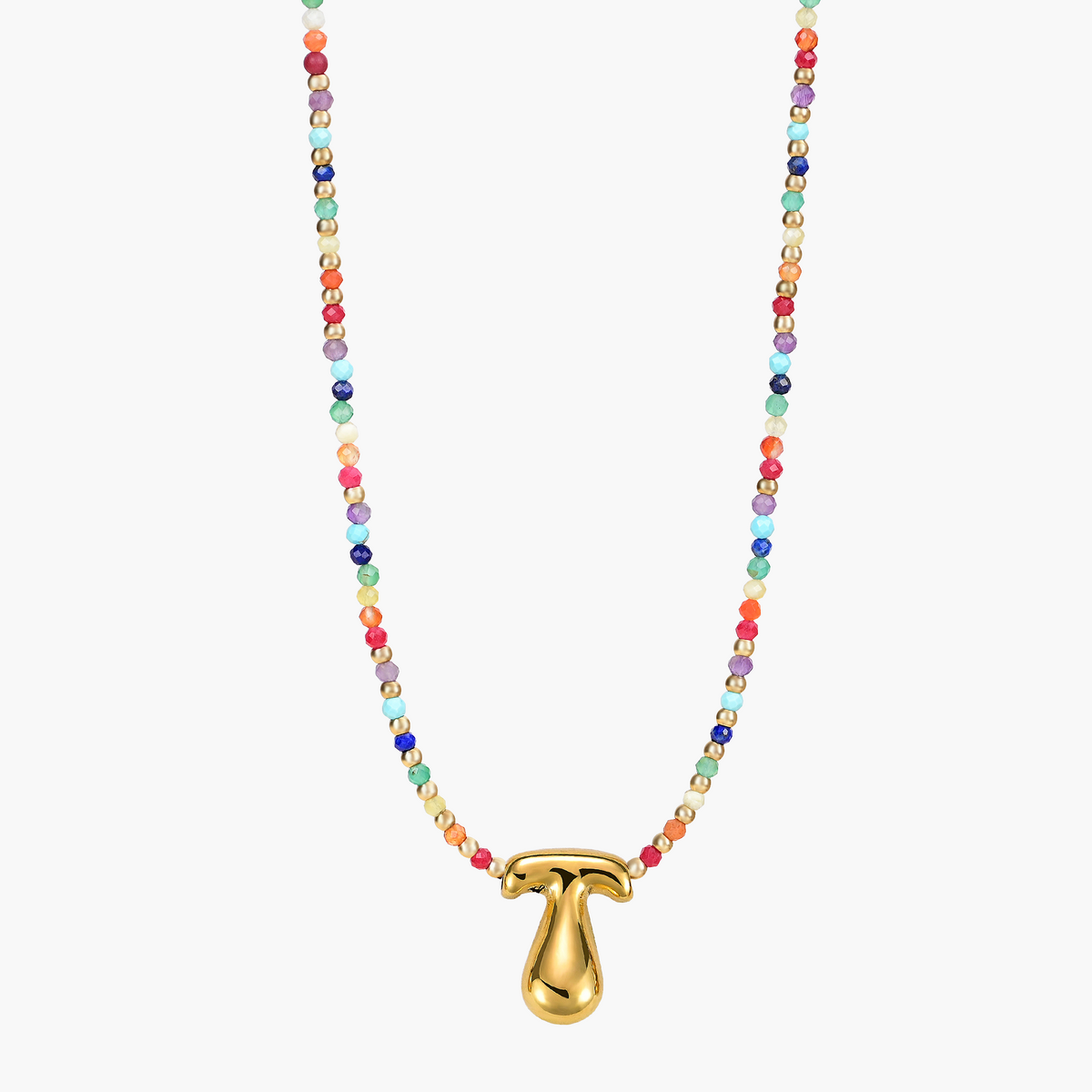 Colar Inicial Rainbow Bubble