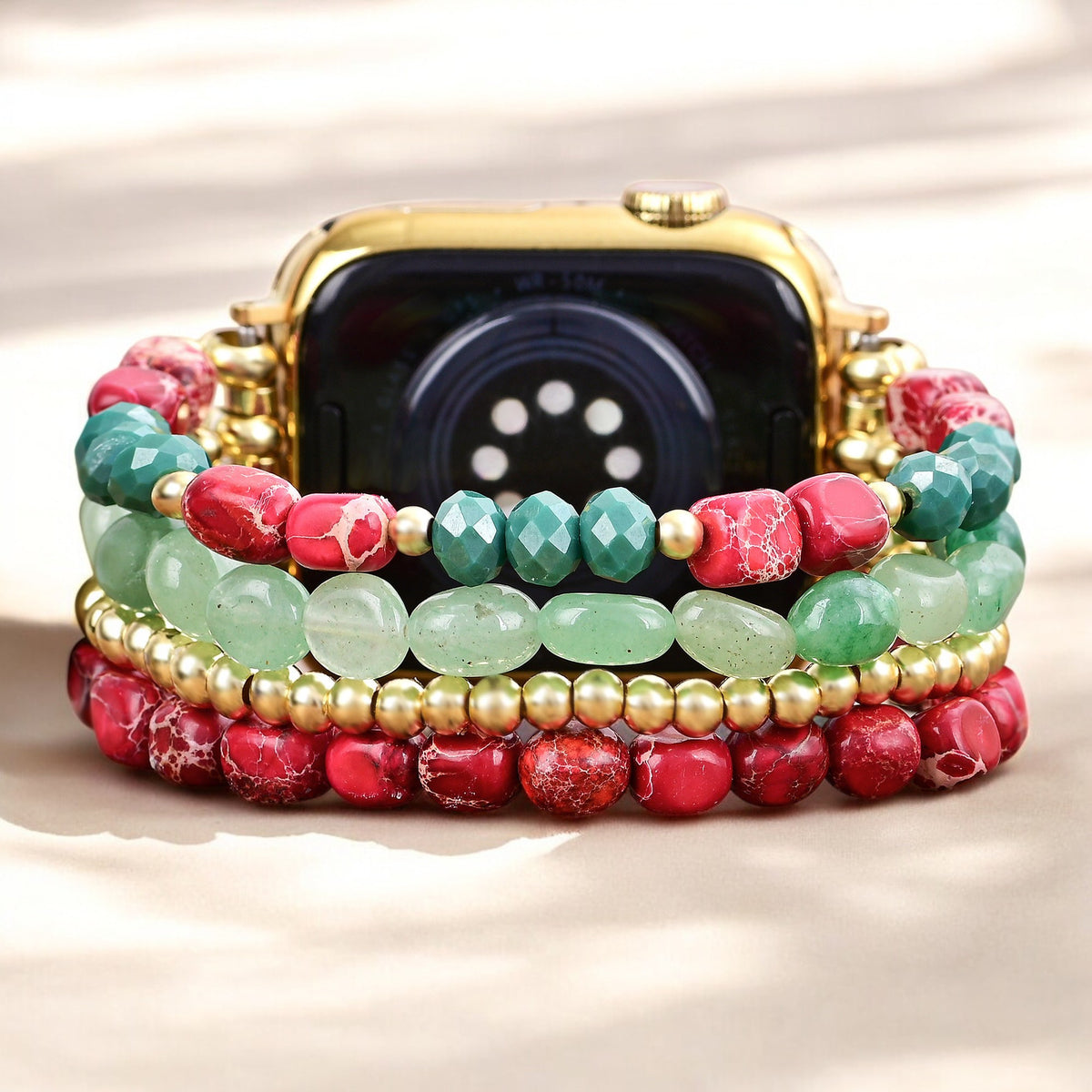 Pulseira Evergreen Gold Elegance de Natal para Apple Watch