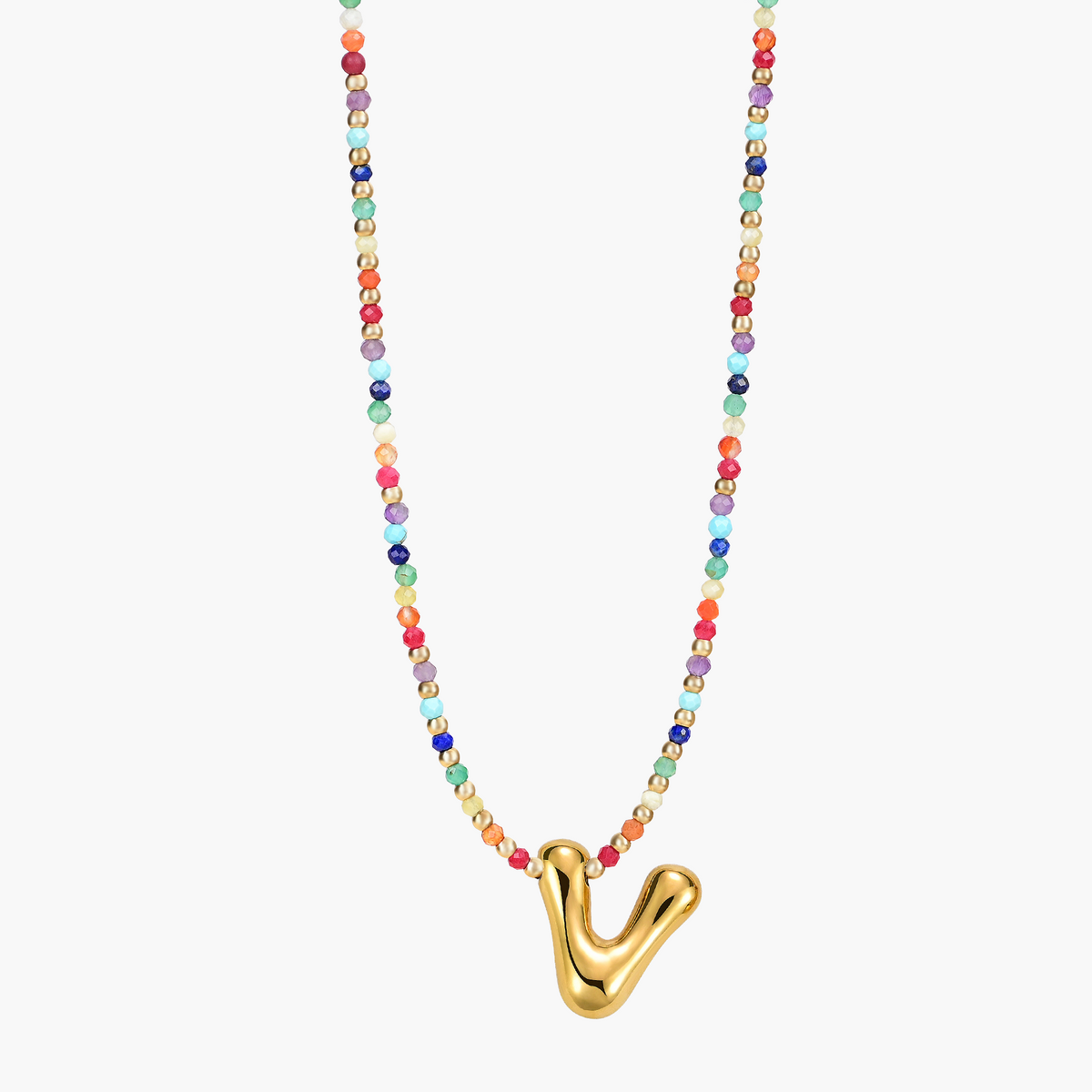 Colar Inicial Rainbow Bubble