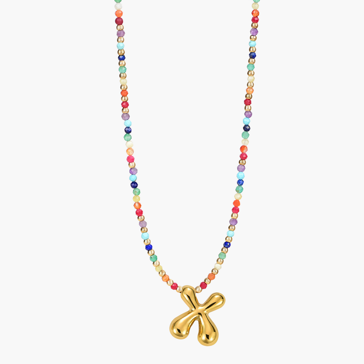 Colar Inicial Rainbow Bubble