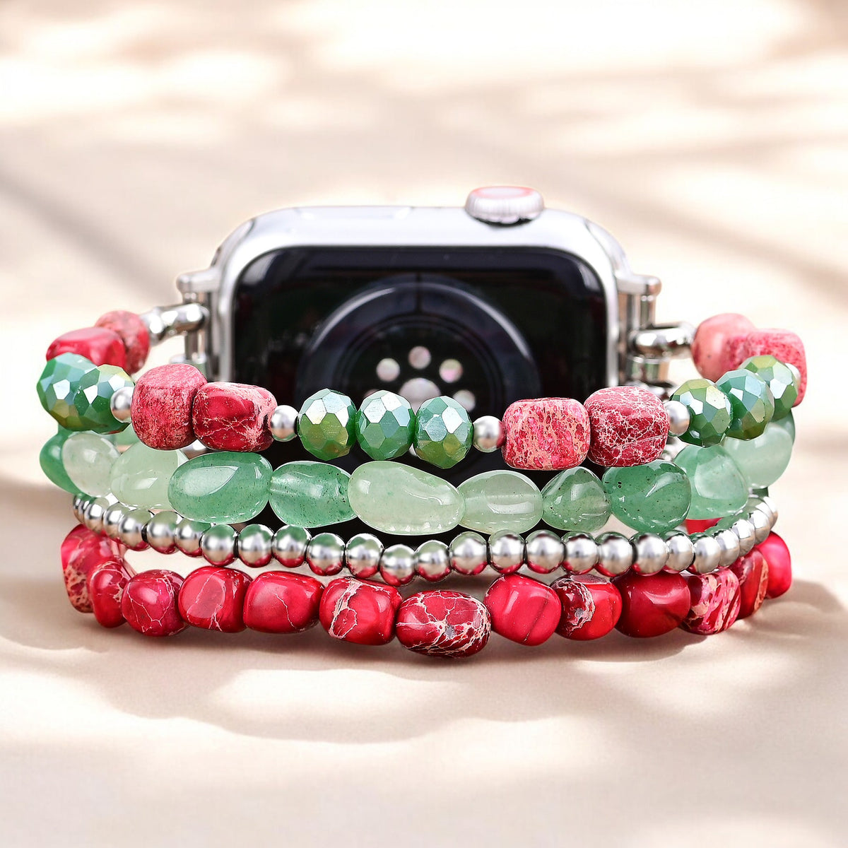 Pulseira Apple Watch Natal Elegância Prata Evergreen