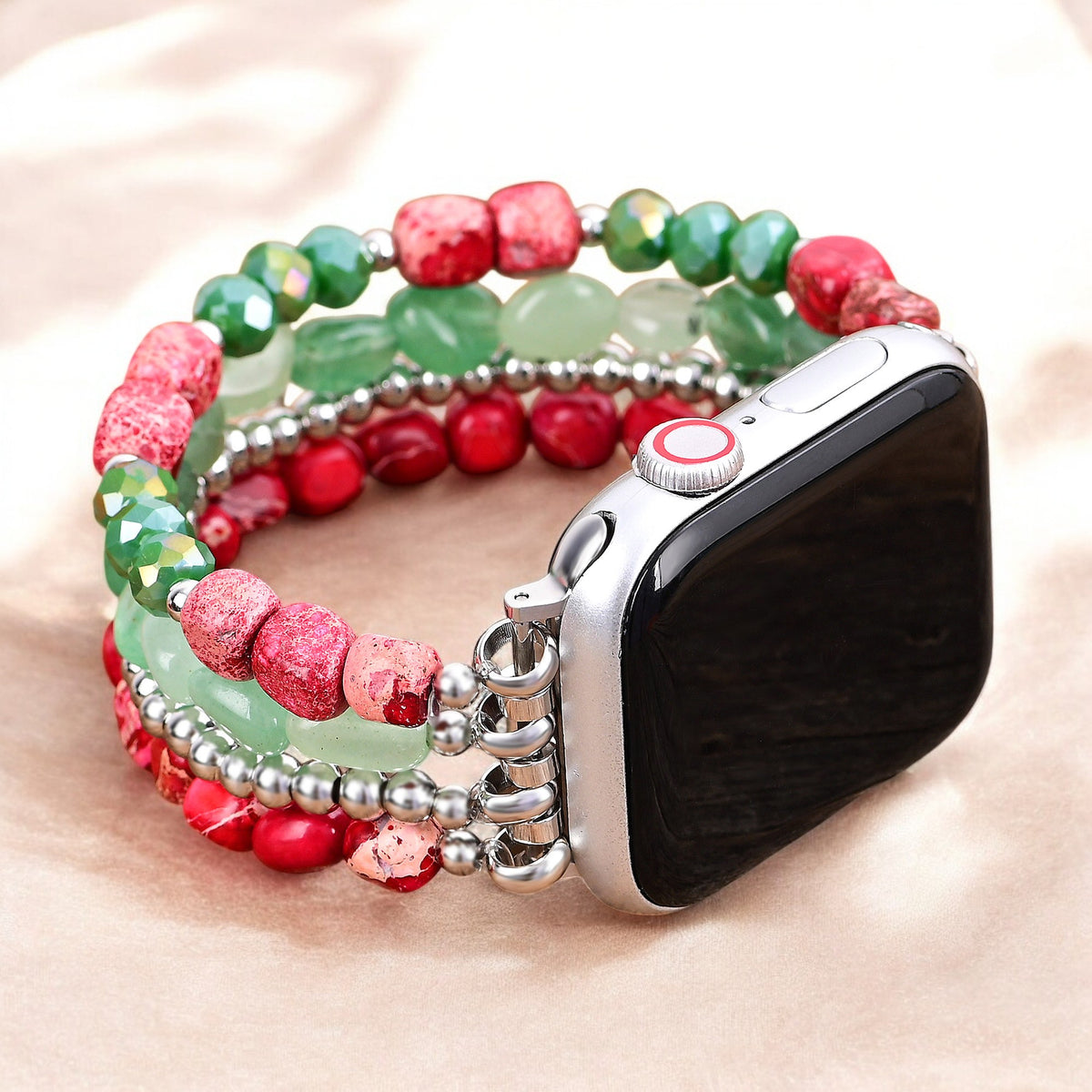 Pulseira Apple Watch Natal Elegância Prata Evergreen