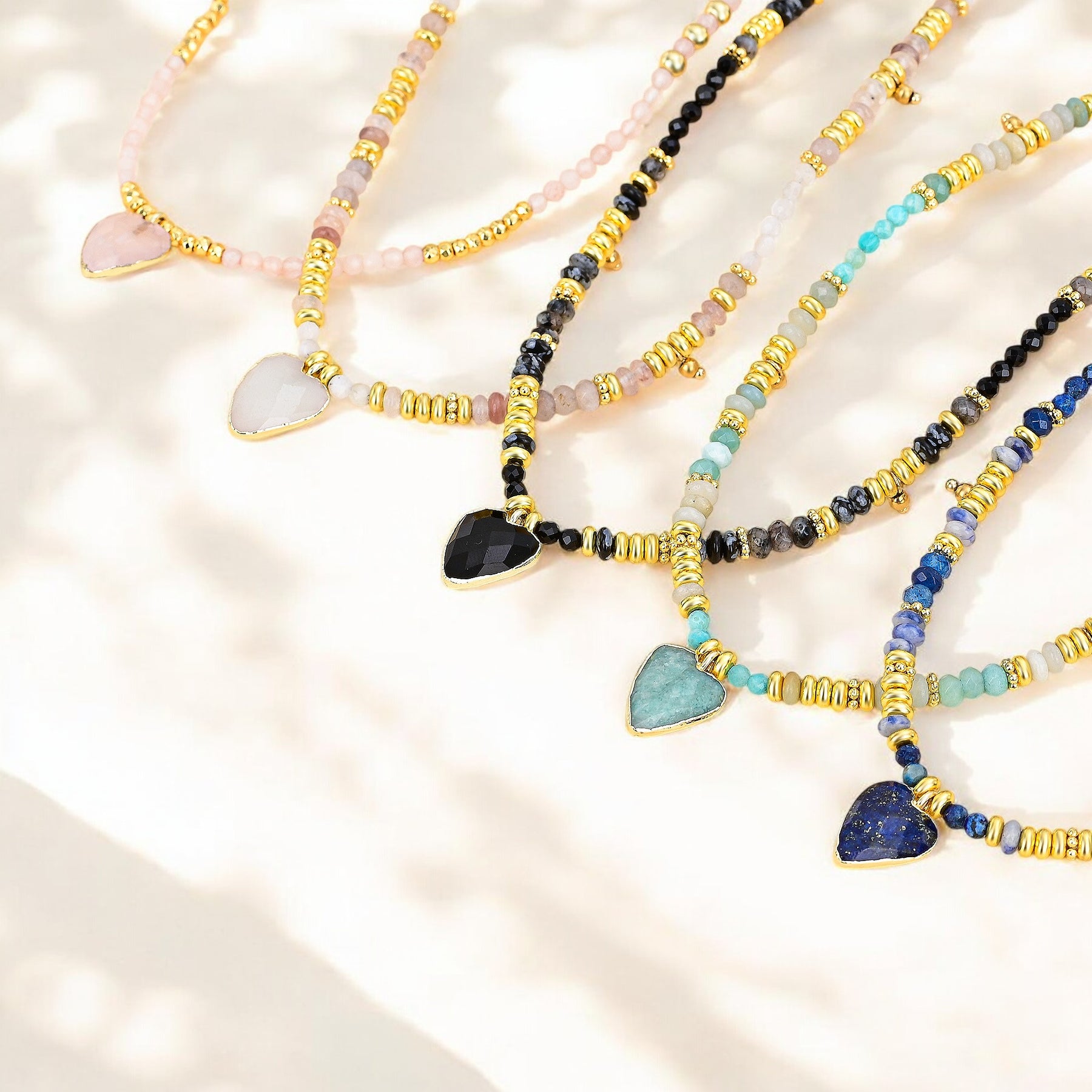 Colar de Amuleto de Amor em Amazonita