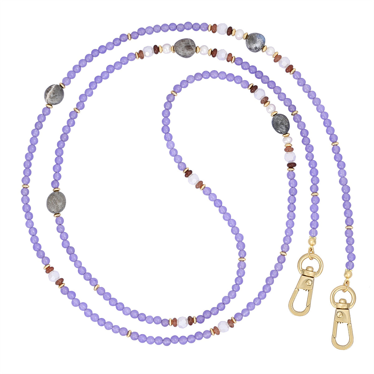 Corrente para celular de Labradorita Lavanda