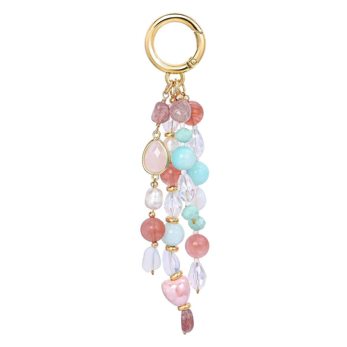 Pingente de Bolsa Harmonia Quartzo Rosa