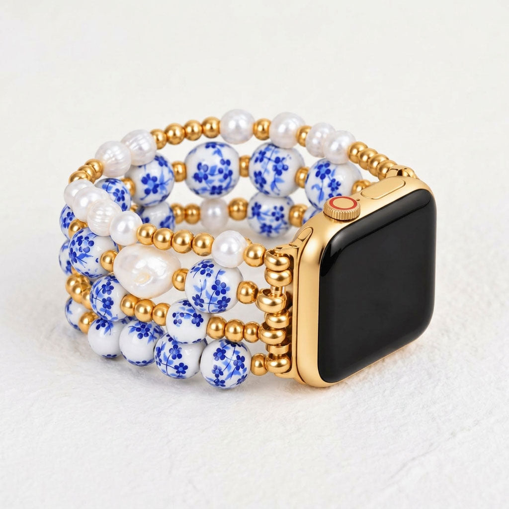 Pulseira para Apple Watch Porcelain Garden Florescer de Safira