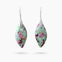 Brincos Rosy Reef Leaves de Jaspe