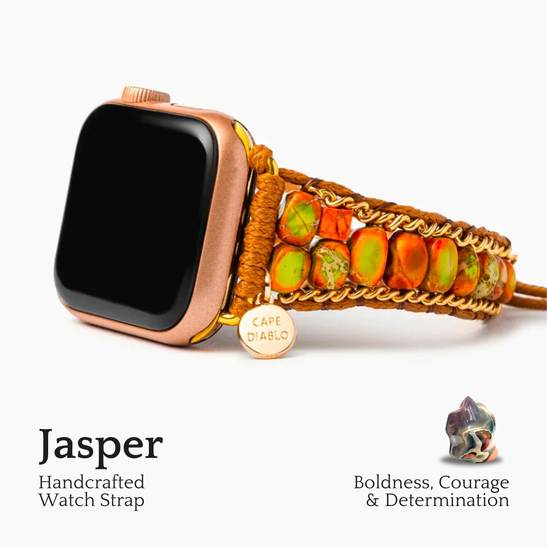 Pulseira de relógio de maçã tropical Jasper
