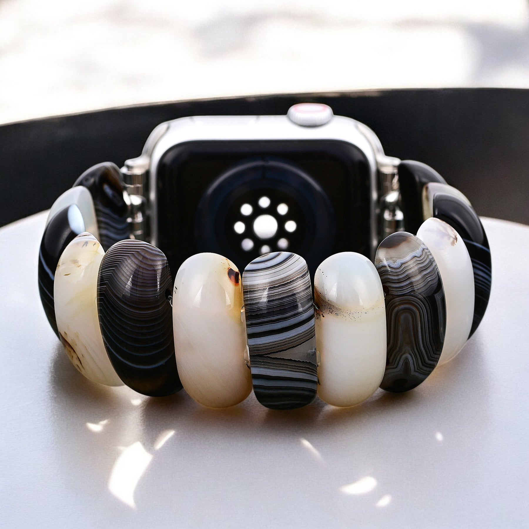 Pulseira Elástica Obsidian Frost Agate para Apple Watch