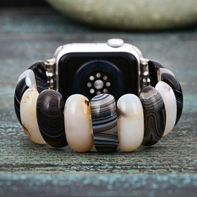 Pulseira de Apple Watch de Agata Frost Obsidiana