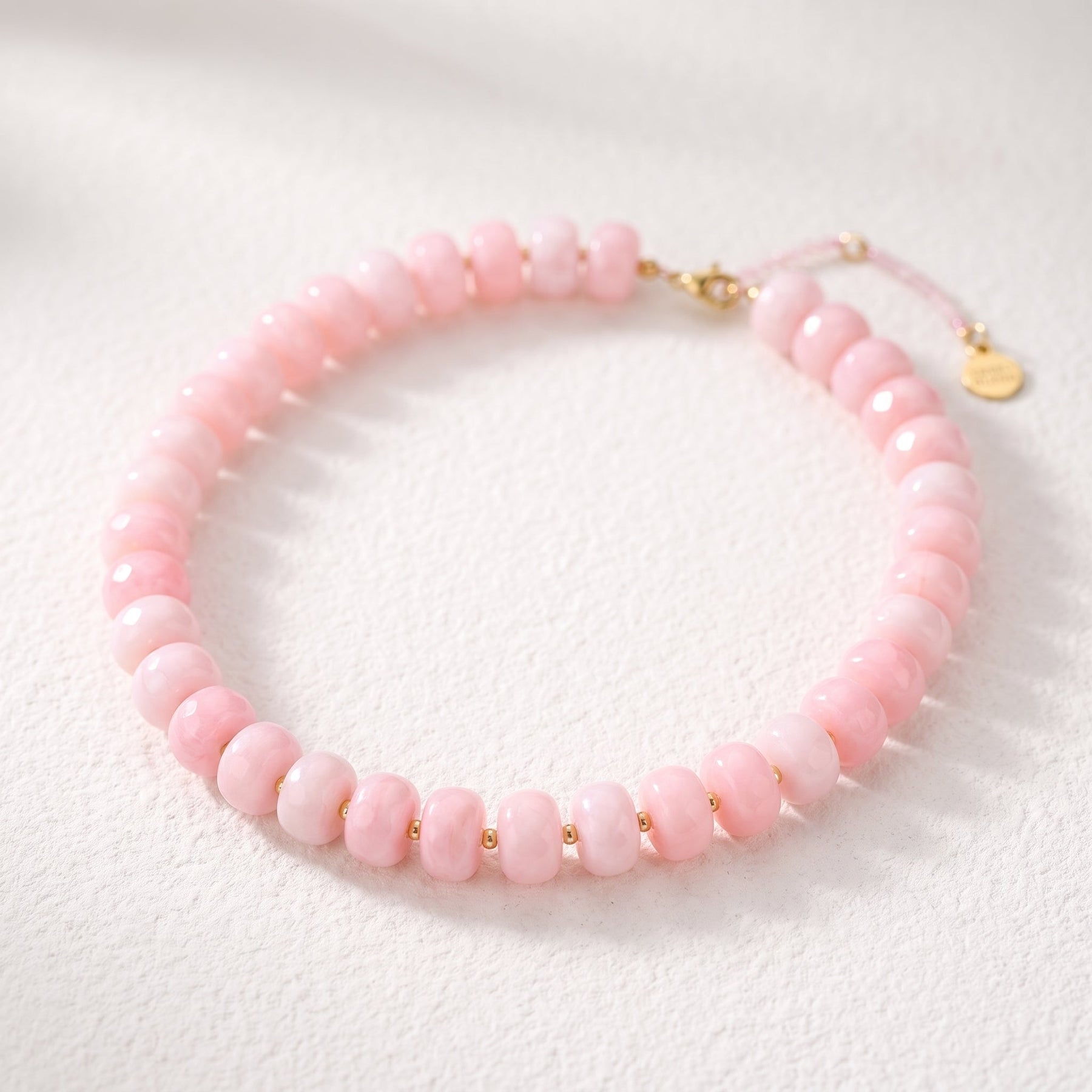 Colar robusto de quartzo rosa com blush dos sonhos
