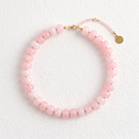 Colar robusto de quartzo rosa com blush dos sonhos