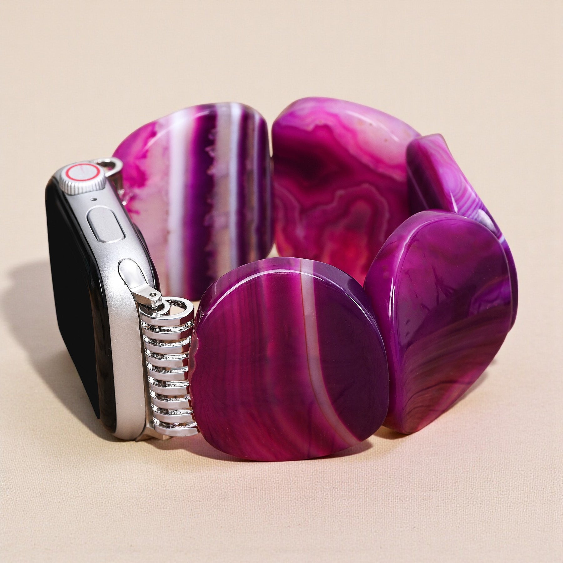 Pulseira elástica de ágata Mystic Plum para Apple Watch