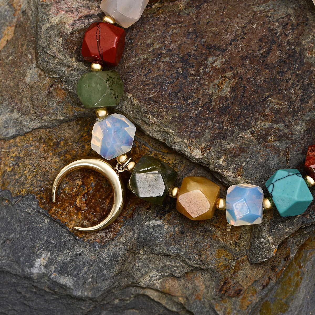 Pulseira de Encanto de Amor com Pedra da Lua