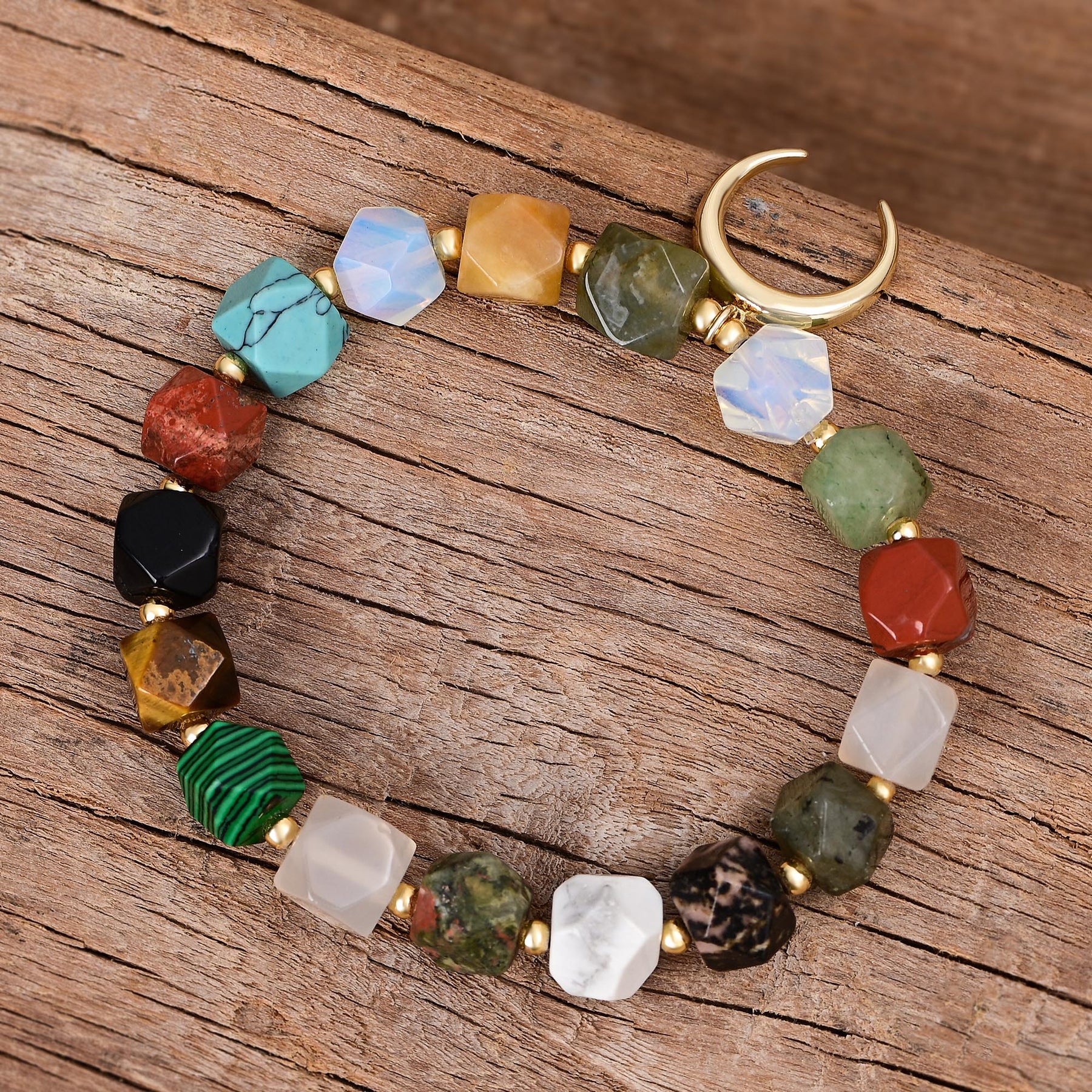 Pulseira de Encanto de Amor com Pedra da Lua