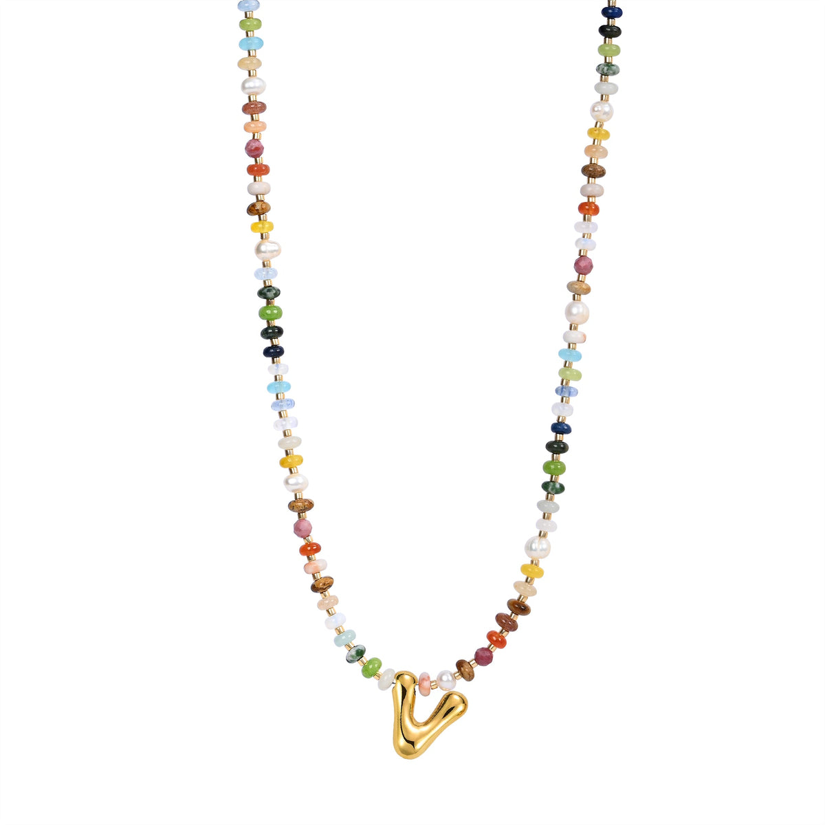 Colar com Letras Bolha Multicoloridas