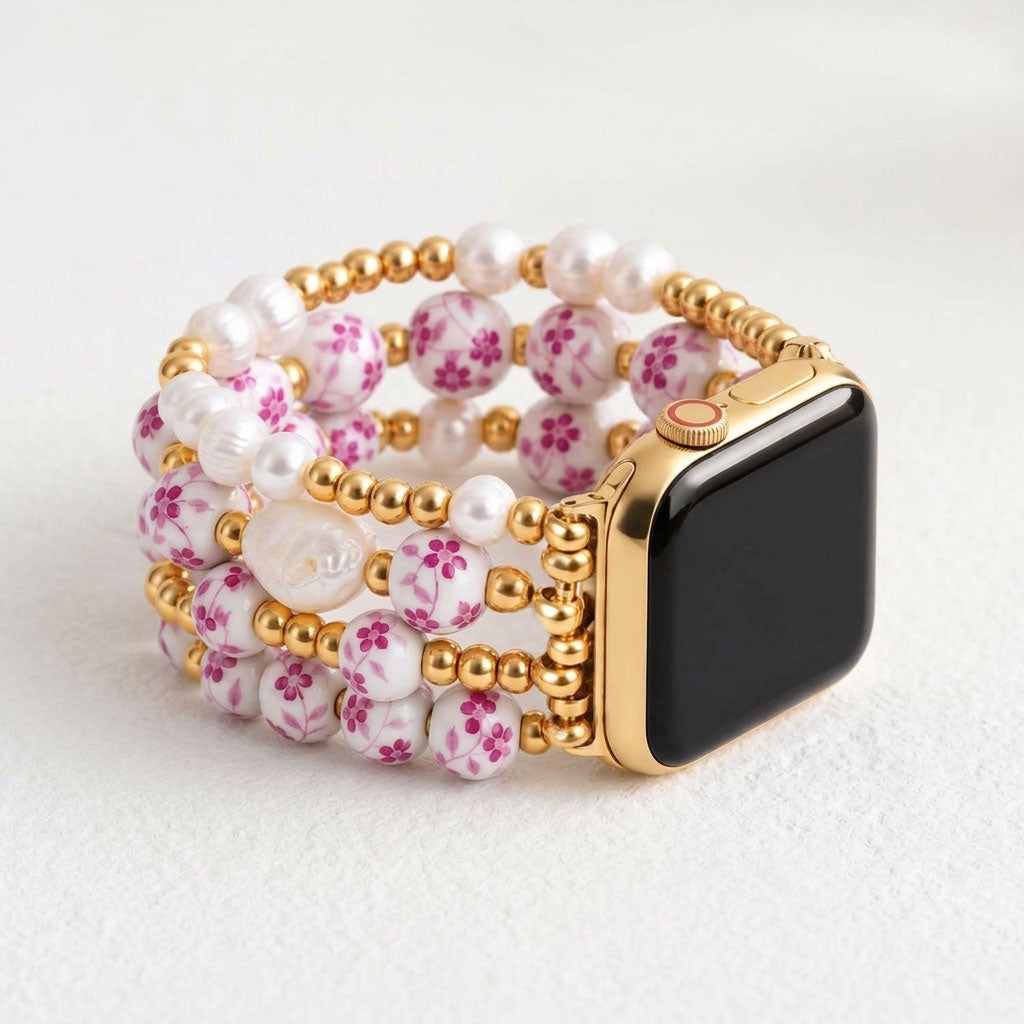 Pulseira para Apple Watch Porcelain Garden Flor de Rosa