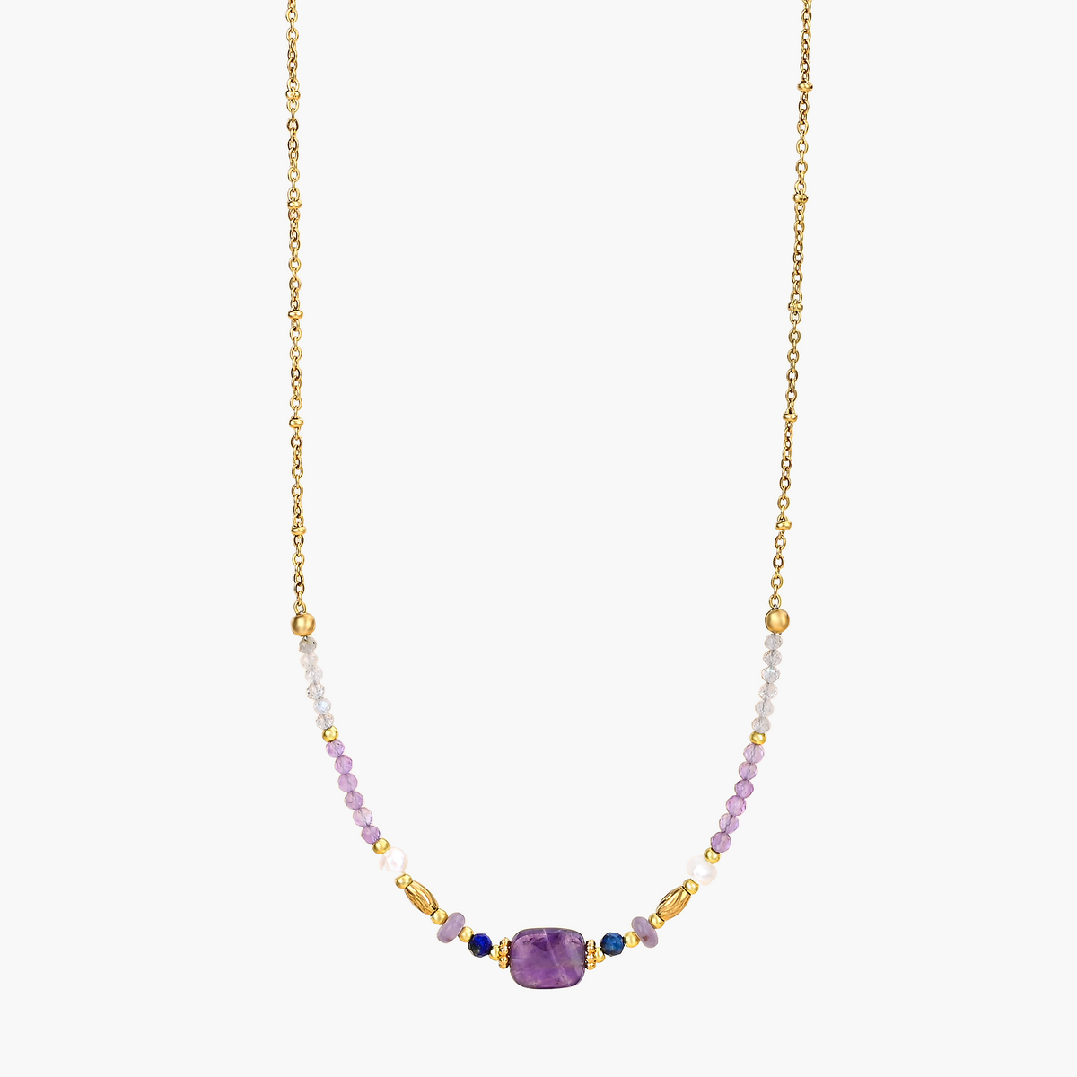 Pulseira de Lótus de Ágata da Meia-Noite