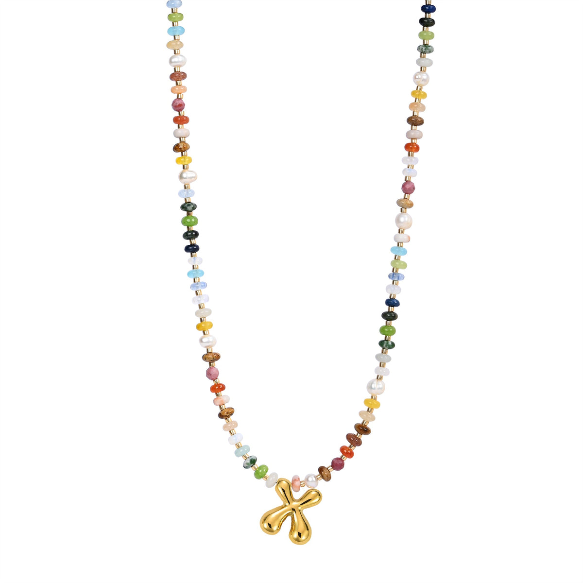Colar com Letras Bolha Multicoloridas