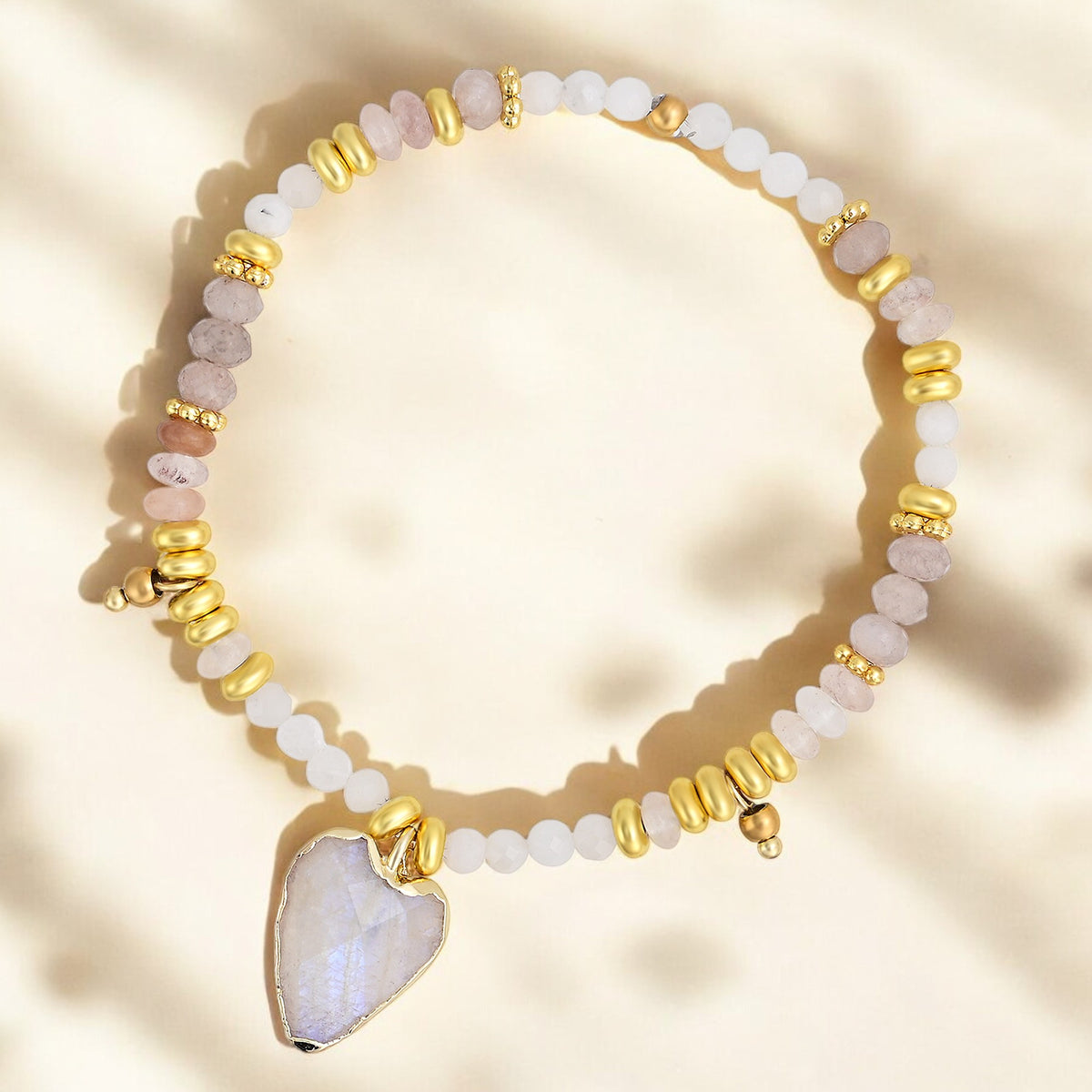 Pulseira de Lótus de Ágata da Meia-Noite