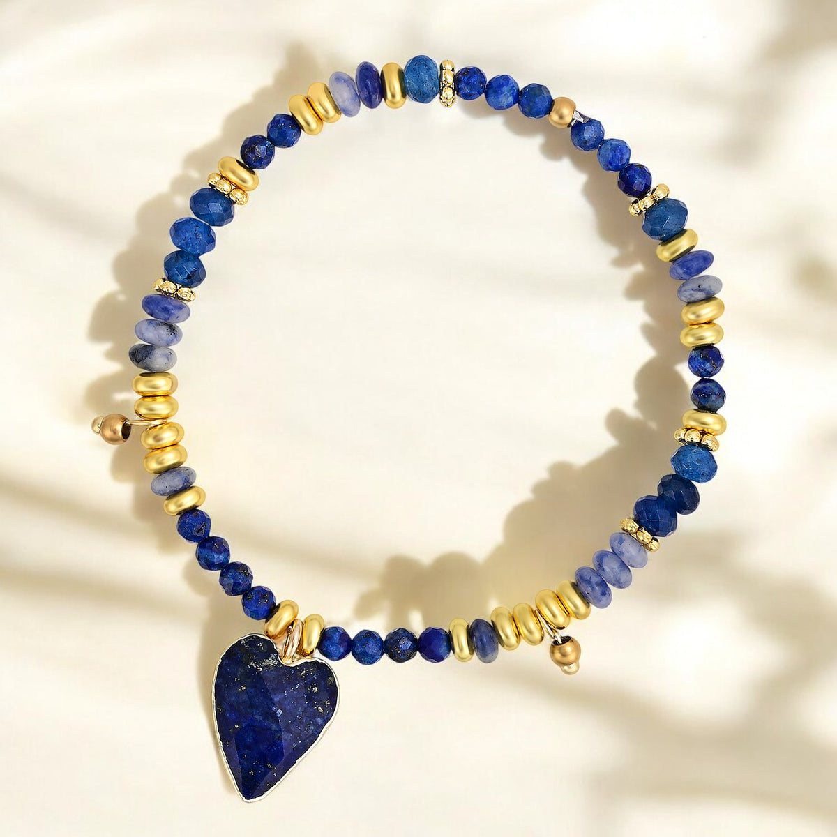 Pulseira de Lótus de Ágata da Meia-Noite