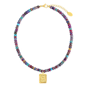 Colar de Letra com Jaspe Imperial Azul