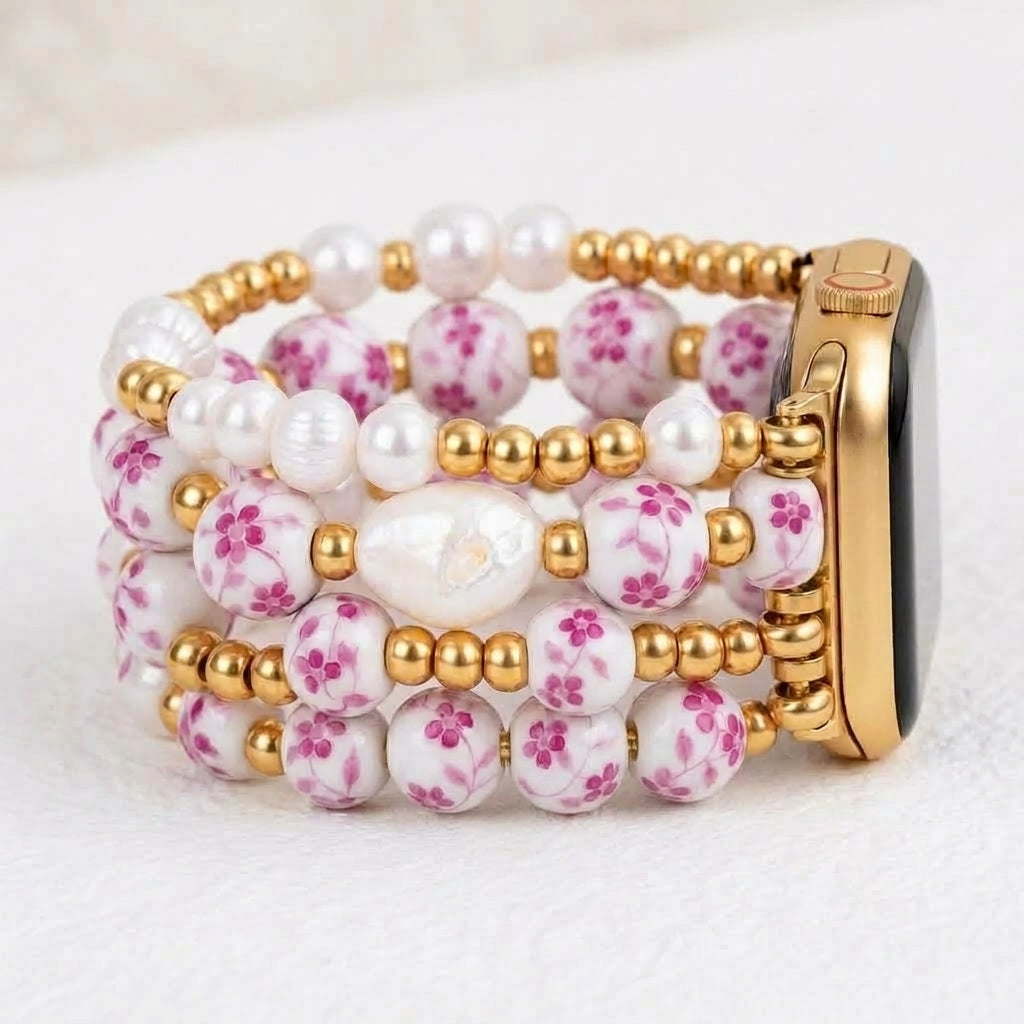 Pulseira para Apple Watch Porcelain Garden Flor de Rosa