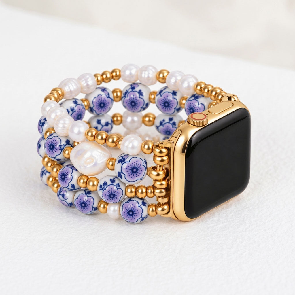 Pulseira para Apple Watch Porcelain Garden Florescer de Lavanda