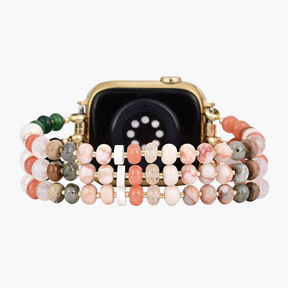 Pulseira de Pedra Natural Coral para Apple Watch