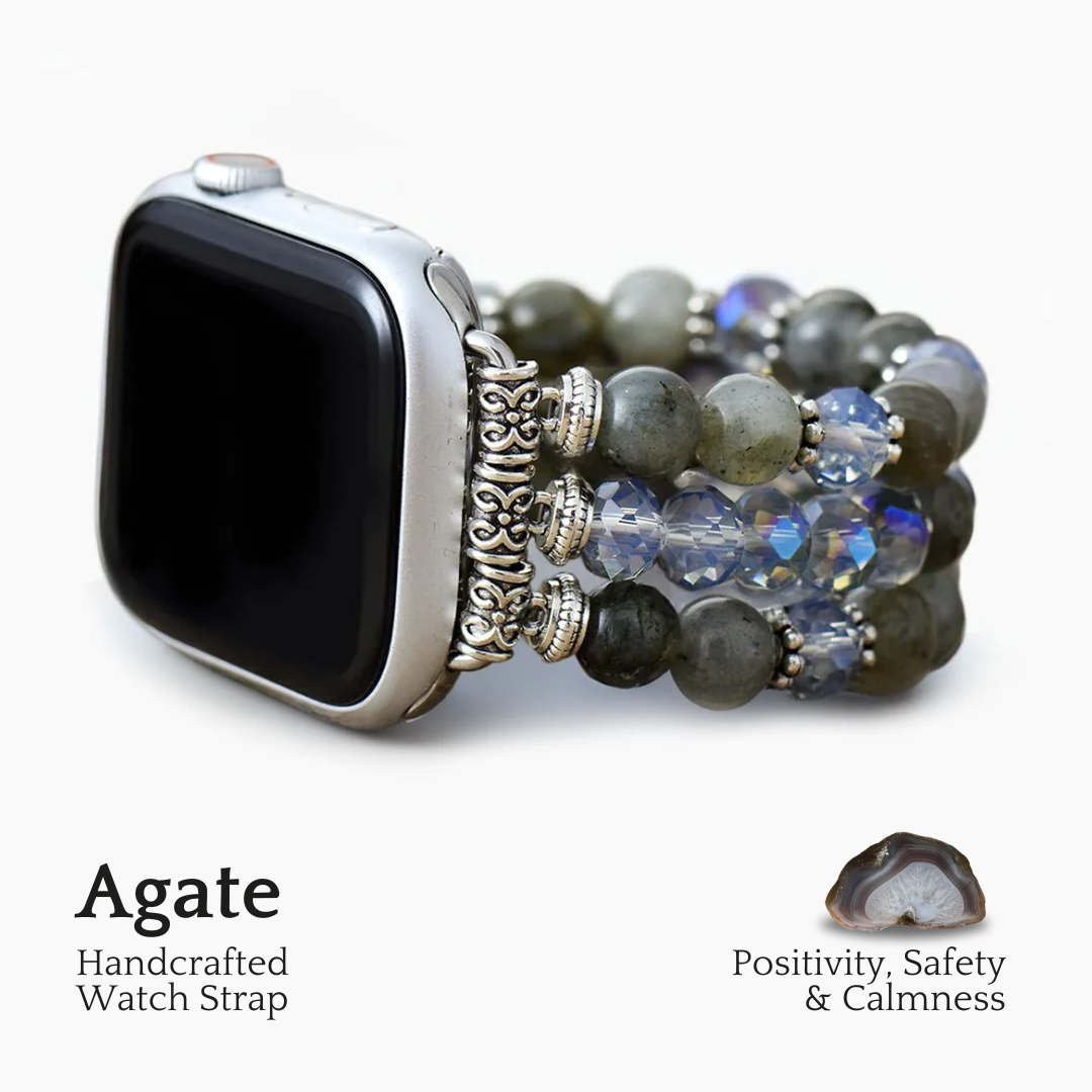 Pulseira elástica de cristal de ágata para Apple Watch