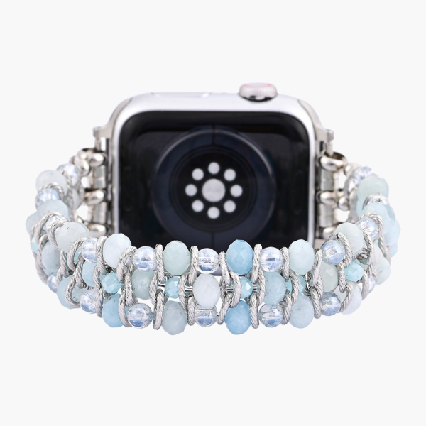 Pulseira Trançada de Safira Aquamarine Apple Watch