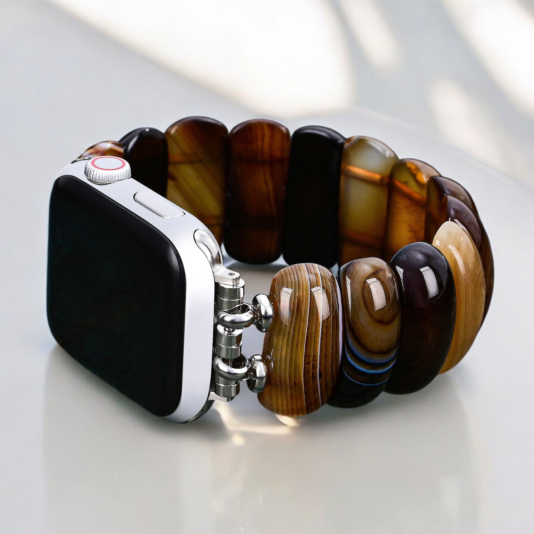 Pulseira Elástica de Ágata Earthly Ember para Apple Watch