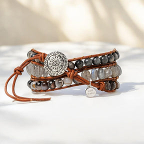 Pulseira Artesanal de Labradorita Envolvente