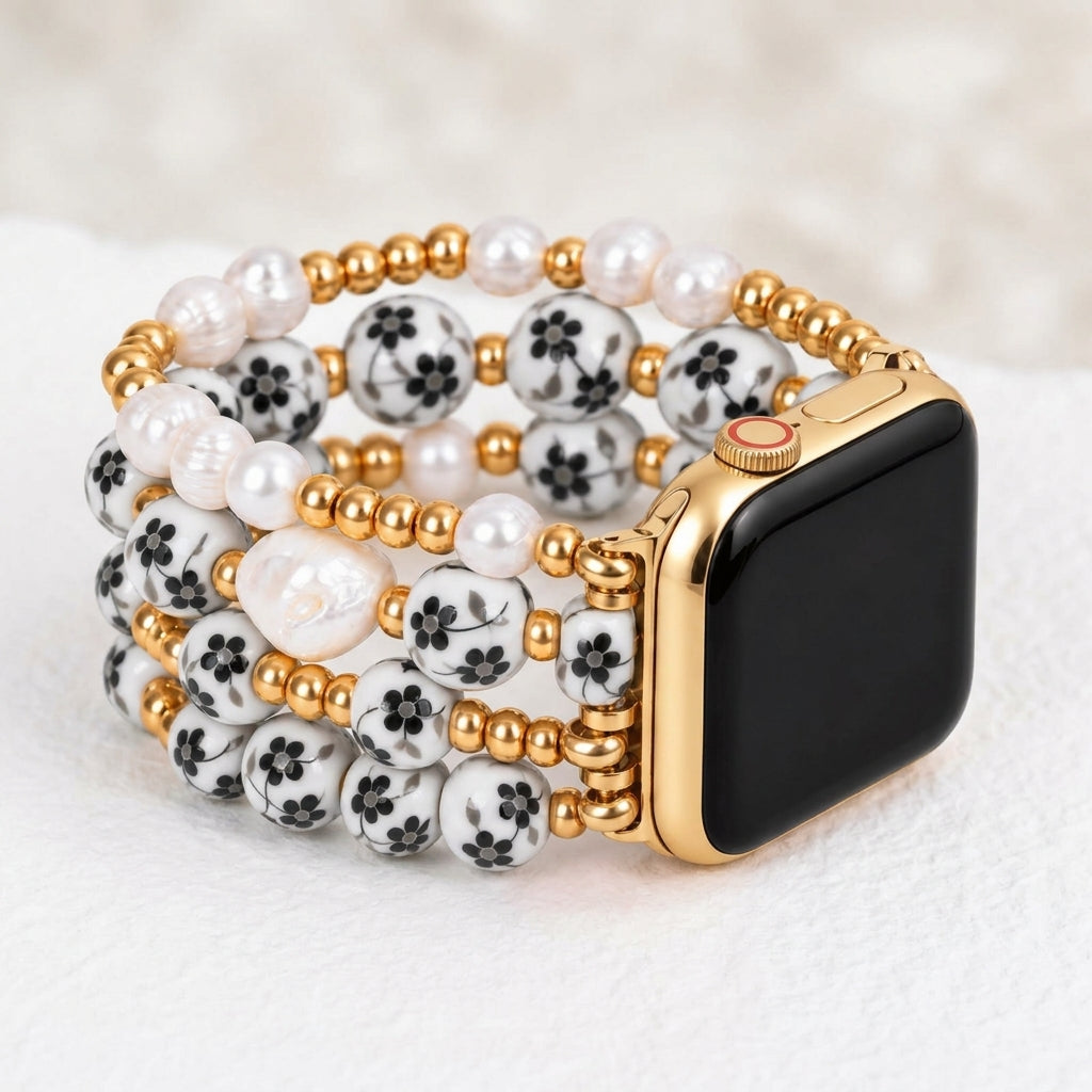 Pulseira para Apple Watch Porcelain Garden Florescer da Meia-Noite