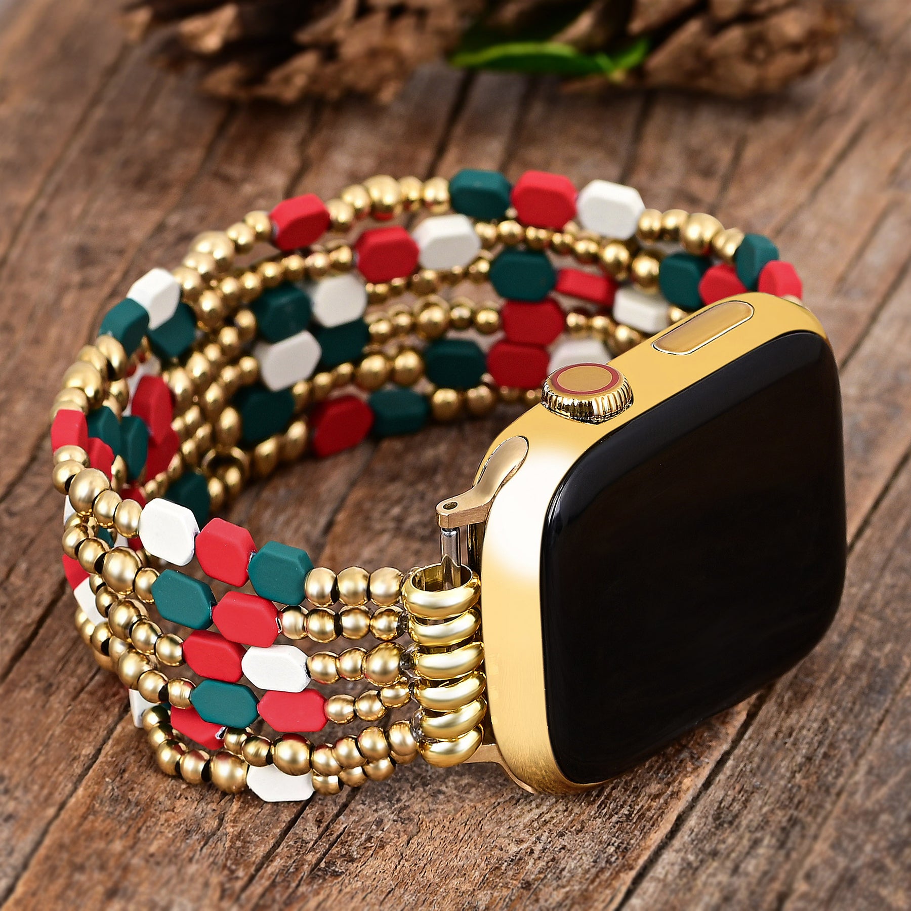 Pulseira elástica festiva Santa's Joy Apple Watch